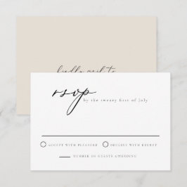Convites Placa RSVP Moderna de Script de Caligrafia Elegant