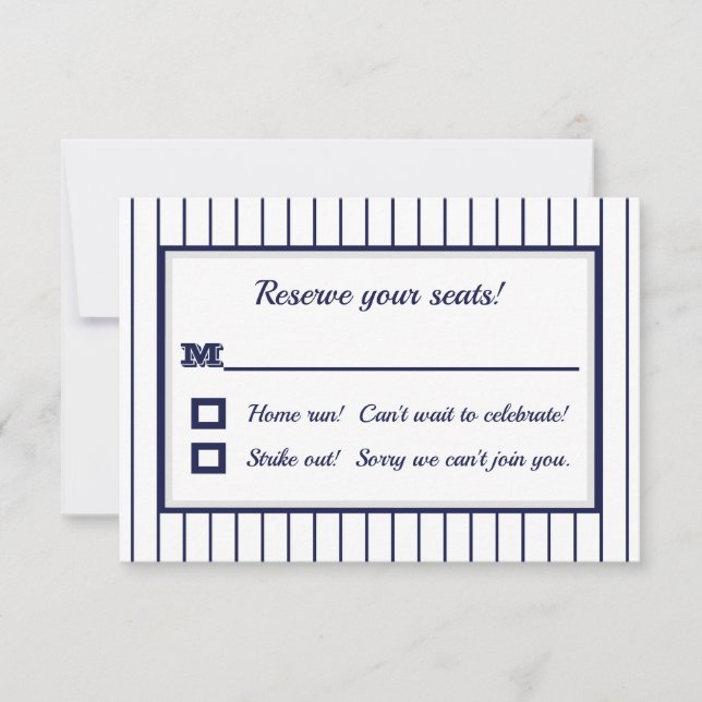 Convites Placa RSVP Pinstripe Nova York (Frente)