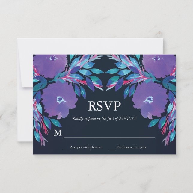 Convites Placa RSVP Pintada Pelas Flores (Frente)