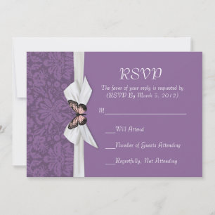 Convites Placa RSVP Regal Tudor Damask