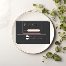 Placa rsvp rosa dourada mínima elegante