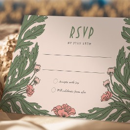 Convites Placa RSVP Rosa Vintage Art Nouveau