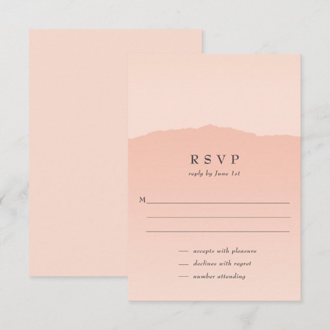 Convites Placa RSVP Simples Trendy Blush Wedding (Frente/Verso)
