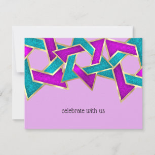 Convites Placa RSVP Turquoise Estrela Roxa de David