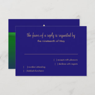 Convites Placa RSVP Verde Brilhante e Estrela Azul