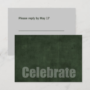 Convites Placa RSVP Verde do bar Mitzvah Grunge