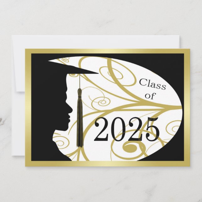 Convites Placa Silhouette 2025 Dourada e Black Man (Frente)