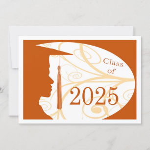 Convites Placa Silhouette 2025 White e Orange Man