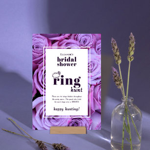 Convites Placa Tabletop de Jogo de Chá de panela Ring Roxo