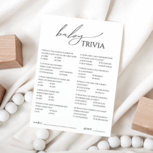 Convites Placa Trivia de Chá de fraldas Neutro Whimsical