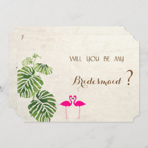 Convites Placa Tropical Flamingos Bridesmaid
