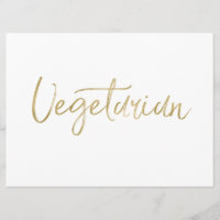 Placa "Vegetariano" | Letreiro Estiloso à Mão em D