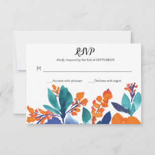Convites Placa Vibrant Floral Bloom RSVP