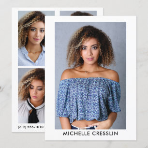 Convites Placa Zed Comp de 4 modelos fotográficos, 5,5 x 7