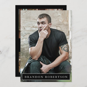 Convites Placa Zed Comp Modelo Ator 5x7 2 Foto Do Lado 5