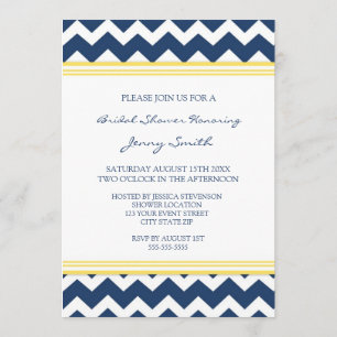 Convites Placas Chás de panela Lemon Chevron Azul