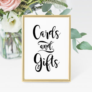 Convites Placas de casamento em Bold Brush Script Cards and