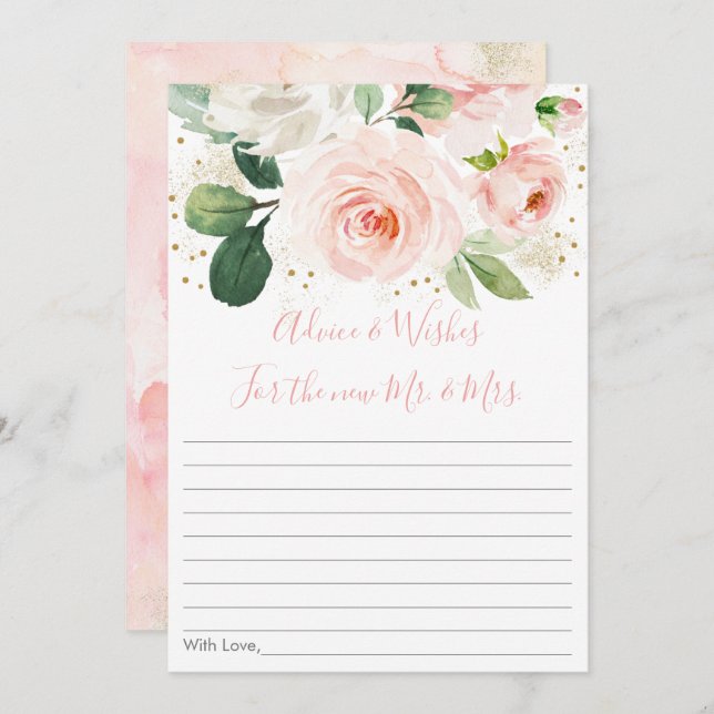 Convites Placas de Conselhos de Chá de panela Floral Dourad (Frente/Verso)