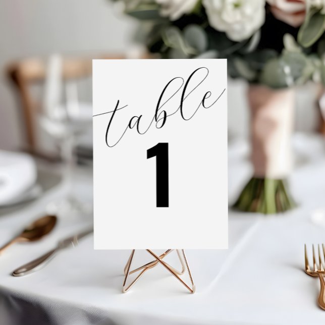 Convites Placas de Gráfico de Número de Tabela de Casamento (Elevate your wedding experience with our beautifully designed minimalist table number card.)