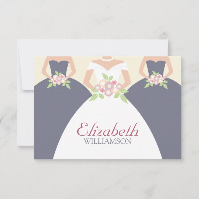 Convites Placas de lanche de noiva e Bridesmaids (Frente)