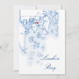 Convites Placas de Mesa de Casamento de Maine Bay Editáveis