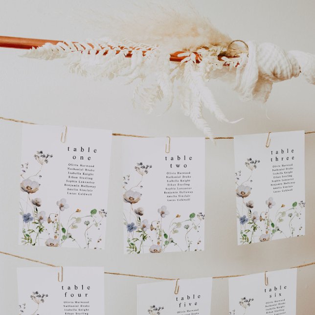 Convites Placas de Mesa Floral de Aquarela (Criador carregado)