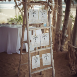 Convites Placas de Mesa para Gráficos de Casamento de Praia