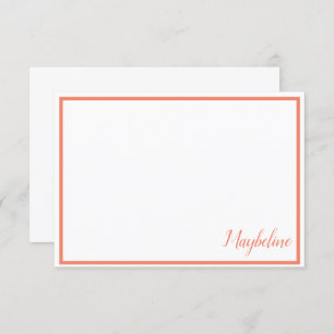 Convites Placas de Nota Branca e Tangerina Personalizadas