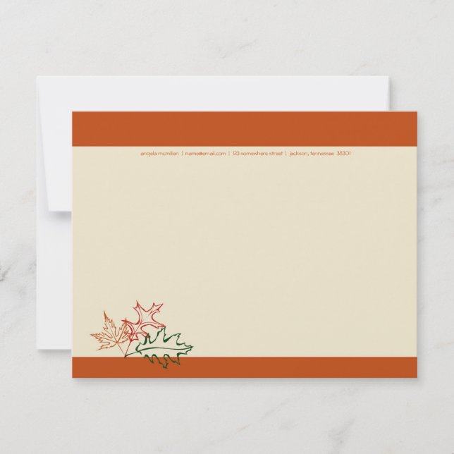 Convites Placas de Nota de Folhas de outono (Frente)