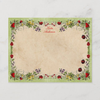 Convites Placas de Nota Plana Personalizadas para o Jardim 