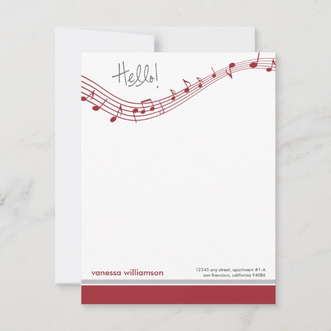 Convites Placas de Nota Simples Personalizadas de Notas de  (Frente)