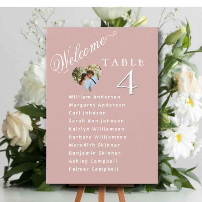 Convites Placas de Plantação de Casamento Cor-de-Rosa Blush (Criador carregado)