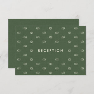 Convites Placas de Recepção de casamento de padrão verde