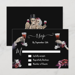 Convites Placas de resposta do Skeleton para Gótico de Mort