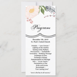 Convites Placas do programa 4x9.25 Flores brancas em branco