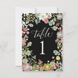 Convites Placas Números de Tabela de Casamento de Jardim Fl