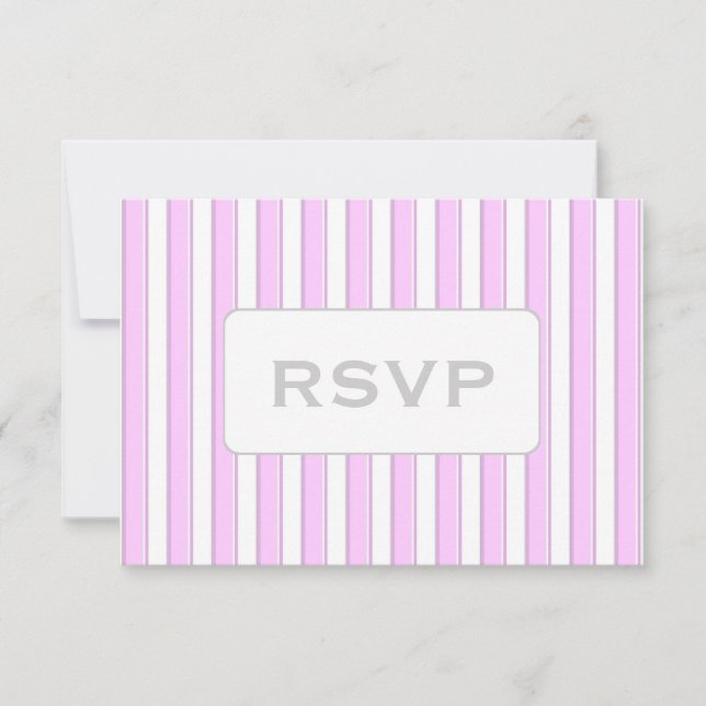 Convites Placas RSVP com faixa rosa personalizada (Frente)