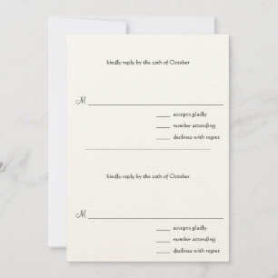 Convites Placas RSVP de Casamento Metálico Silver para 4x9