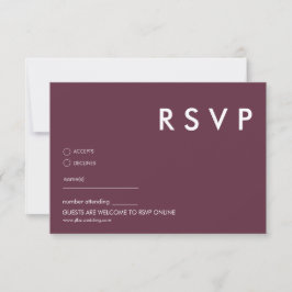 Convites Placas RSVP de Casamento Minimalista