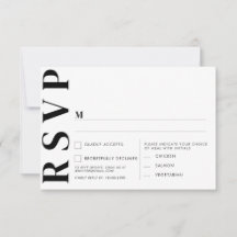 Placas RSVP de Casamento Minimalista