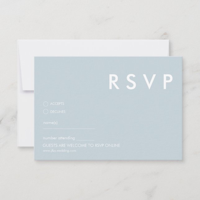 Convites Placas RSVP de Casamento Minimalista (Frente)