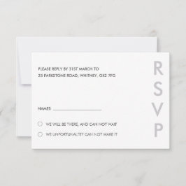 Convites Placas RSVP de Casamento Minimalista