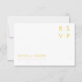 Convites Placas RSVP de Casamento Minimalista