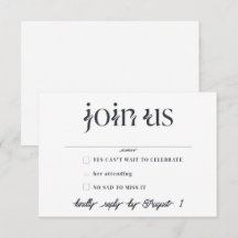 Placas RSVP de Casamento Minimalista