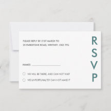 Placas RSVP de Casamento Minimalista
