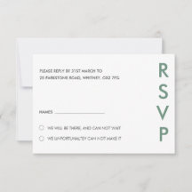 Placas RSVP de Casamento Minimalista