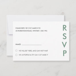 Convites Placas RSVP de Casamento Minimalista