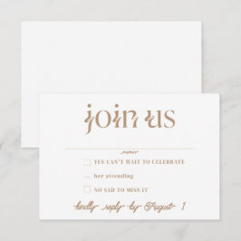 Convites Placas RSVP de Casamento Minimalista
