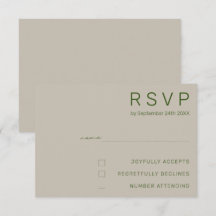 Placas RSVP de Casamento Minimalista