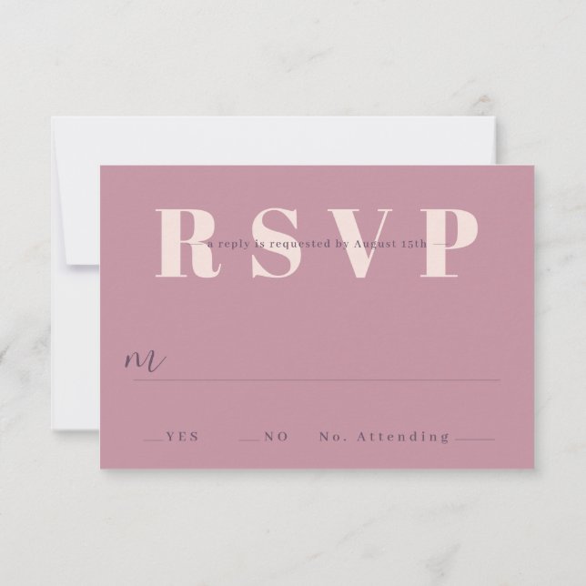 Convites Placas RSVP de Casamento Minimalista (Verso)
